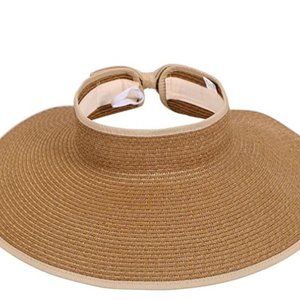 Simplicity Women's UPF 50+ Wide Brim Roll-up Straw